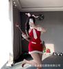 Domi Novo Vestido de Natal Slim Fit Sem Alças Veludo Sexy Terno Âncora Cosplay Role Play