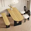 Mesa de ilha estilo francês vintage e cadeiras de jantar para casas pequenas, mesa de jantar semicircular de parede, mesa longa para discussões e recepções, etc.
