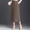 Falda lápiz a cuadros versátil y elegante para mujer, nuevo modelo otoño 2026, de cintura alta, que cubre la cadera, adelgazante, recta de longitud media