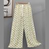 Pantalones de Pijama de Algodón Finos de Verano para Mujer con Estampado de Dibujos Animados, Pantalones de Pierna Ancha para Mujeres Embarazadas, Tallas Grandes, Adecuados para Usar Afuera, Pantalones Largos de Algodón, Exportación