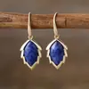 Nuevos Pendientes de Hoja de Amatista de Piedra Natural, Ganchos para Orejas, Pendientes, Accesorios de Moda Ligeramente Lujosos de Diseñadores Europeos, Americanos, Japoneses y Coreanos