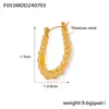 Versátil Moda Estilo Minimalista Personalidad Casual Diseño Joyería Geométrica Placa Redonda Empalme Acero de Titanio Chapado en Oro Pendientes en Forma de U