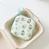Bolsa de almacenamiento para cable de datos de auriculares de dibujos animados Caja de almacenamiento para cargador Billetera para monedas Monedero Bolso cuadrado mediano Cuerda para la mano