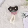 Acessórios de broche decorativos de princesa em tecido fofo, acessórios têxteis de gatinho e cereja, acessórios de vestuário feitos à mão, patches de tecido