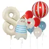 Set de Globos Digitales Oso Blanco Tema Circo Transfronterizo para Decoración de Fiestas de Cumpleaños de Dibujos Animados para Niños