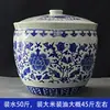 Jingdezhen 10 kg 20 kg 15 kg 25 kg Cerámica Azul y Blanca Recipiente para Arroz Huevo de Pato Salado Arroz Glutinoso Vino de Arroz Residuo de Vino de Arroz