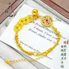Pulsera Tejida Hecha a Mano con Método Antiguo de Oro Arena Esmaltado Brújula Giratoria de Ocho Tesoros Monedas de los Cinco Emperadores Calabaza para Mujer al por Mayor