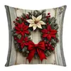 Funda de Almohada Navideña Decoración de Campana Festiva Regalo Decoración de Atmósfera para Sofá Lino Súper Suave Funda de Almohada