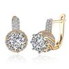 Brincos de zircão de ouro Laikani feminino europeu e americano moda redonda diamante brincos de clipe de orelha fornecimento transfronteiriço KZCE157