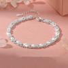 Pulsera de trébol chapada en plata 925 para niñas, chapada en plata, nicho de lujo ligero, exquisita, para pareja, regalo de cumpleaños Qixi para novia