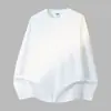 Camiseta de Manga Larga de Algodón Puro de Peso Pesado 260g para Hombre Camiseta de Algodón Suelta Estilo Americano Cuello Redondo Camiseta para Vestir por Capas Color Sólido Abrigo de Otoño