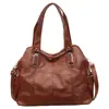 Bolso de Mano Retro de Cuero Suave Transfronterizo, Moderno y Sencillo, Bolso de Mano Texturizado, Gran Capacidad, Elegante Bolso Cruzado para Mamá