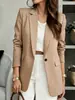 Nuevo blazer de un botón simple para mujer, estilo transfronterizo europeo y americano, chaqueta de traje casual versátil de corte holgado