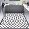 Tapete de Cozinha Estilo Nórdico Sem Lavagem Couro PU Antiderrapante Esfoliante Varanda Impermeável à Prova de Óleo Pavimentação Completa Tapete de Carpete PVC