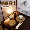Posavasos Redondo de Ratán, Soporte para Tetera, Posavasos de Concha, Mesa de Centro, Té Kung Fu, Base Aislante Tejida a Mano, Juego de Soportes para Ollas