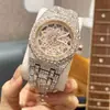 Reloj AIP de Cuarzo de Aleación para Hombre y Mujer, Completamente Incrustado de Diamantes, Reloj de Pulsera de Moda de Negocios para Mujer, Reloj Ligeramente Resistente al Agua