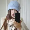 Gorro de Punto Cálido Estilo Coreano con Bordado de Letras para Mujer Sentido del Diseño Gorro de Lana Engrosado Transpirable Protección para los Oídos Cubre Cabeza Beanie