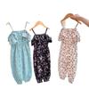 Macacão Feminino Peça Única 26 Verão Novo Floral Ombro a Ombro Macacão de Bebê Roupas Infantis para Comércio Exterior Macacão Peça Única Tendência