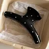 Pinza de tiburón negra en forma de corazón para recogido, elegante pinza para el pelo floral para la parte trasera de la cabeza, gran accesorio para el pelo de pinza de garra estilo nuevo 2026