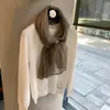 Bufanda de Textura Arrugada Estilo Coreano para Mujer, Chal Delgado de Punto para Primavera y Otoño, Atmósfera de Alta Gama, Bufanda de Seda para Vestir en Capas