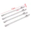50mm Chapado en Cobre Color Oro Real 18K Retención de Color Corazón Sólido Broche de Langosta con Cadena de Cola de Colgante Cadena de Extensión de Collar DIY Ajuste