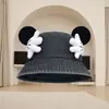 Nuevo sombrero de pescador para mujer con diseño de caricatura de Mickey, sombrero de estudiante lindo y divertido, versión coreana con orejas, sombrero tipo cubo versátil y moderno