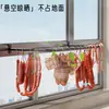 Estante secador de salchichas para ventana, tendedero de carne para balcón, instalación sin taladro, para secar carne, salchichas y pescado