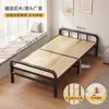 Cama plegable para adultos hogar 1.5 metros cama pequeña individual cama doble para casa de alquiler cama de madera maciza cama de tablero duro estructura de cama de dormitorio