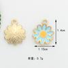 Flor de Marguerita de Cinco Pétalos Perlada de Aceite Flor de Pera Flor de Cinco Pétalos Daisy Diy Accesorios de Joyería Estilo Coreano Llavero Colgante Pequeño de Aleación Accesorios para Pulseras Joyería