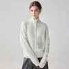 Suéter de Cachemira 100% de Cuello Alto para Mujer Otoño/Invierno 2026, Estilo Relajado, Elegante y Chic, Corte Holgado, Color Sólido, Capa Interior/Base