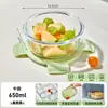 Pote de Vidro Espesso para Micro-ondas, Marmita, Caixa Bento, Tigela de Sopa, Recipiente de Alimentos Compartimentado Selado para Levar Refeições para o Trabalho