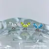 Aretes de Titanio Astmf-136 Aleación de Titanio 1.5X3 Marquise Mariposa Grande G23 Titanio Rosca Interna Aretes de Zirconia Piercing