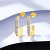 PAG & MAG Aretes de plata 925 con circonita para mujer, estilo coreano, modernos, simples, para ir al trabajo, nuevos aretes de nicho en stock, generación cabello
