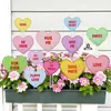 Dia dos Namorados Vaso de Flores em Formato de Coração Placa para Encaixar no Chão Suporte para Plantas e Flores em Formato de Coração Placa para Jardim Placa Decorativa de Coração de Amor para Exterior