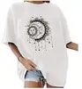 Camisetas Masculinas de Publicidade Transfronteiriças, Camisetas Cilindricas de Algodão Puro, Tamanho Grande e Soltas para Homens e Mulheres, Estilo Europeu e Americano, com Estampa de Logo, Manga Curta
