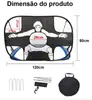 Portería de Fútbol Grande para Niños con Red de Fútbol con Forma Humana, Objetivo de Tiro Plegable Multifuncional Cuatro en Uno para Entrenamiento al Aire Libre