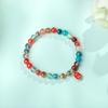 Pulseira de Ágata Coração de Açúcar Colorida Natural Vidro Moeda de Cobre Nafu Meio Açúcar Multipedras Animal Ano da Serpente Joia Pendente Feminina