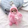 Llavero de Muñeca Peluche Nuevo Lindo de Ojos Grandes Bufanda Muñeca Elfo Colgante para Bolso Regalo para Estudiantes Adorno para Mujeres