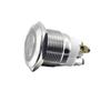 Loniu Interruptor de Botón Metálico Impermeable Auto-Restaurable de Cabeza Plana de 19 mm con Anillo de Luz 12/16/19/22
