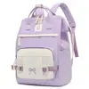 Nueva mochila de almacenamiento de color block suave con múltiples compartimentos para madres, adecuada para pasear y cuidar niños, mochila de mamá portátil