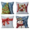 Funda de almohada navideña más vendida de Amazon con lazo, árbol de Navidad, copo de nieve y decoraciones de renos, funda de almohada navideña personalizable