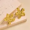 Pendientes de titanio y acero con diseño geométrico irregular de cuerpo entero, presión de aceite, oro de 18 quilates, para mujer, moda, pendientes de alta gama, venta al por mayor