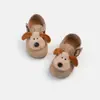 Sapatos Infantis Cartoon Retrô Cachorrinho Laço Couro Camurça 2026 Outono Nova Moda Versátil Solado Macio Sapatos Birkenstock
