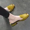 Zapatos de mujer tipo mule destalonado con punta cuadrada y diseño de boca de pez, tacón grueso, mules de slip-on para exteriores, estilo simple de slip-on, versátiles para el trayecto de verano, zapatos cómodos