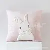 Almohada de Peluche de Conejo Linda Bordada Cojín para Sofá Sala de Estar Funda de Cojín Sin Relleno Cojín Decorativo Venta al por Mayor