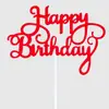 Banderines Decorativos para Pasteles de Cumpleaños Estilo Europeo Transfronterizos, Tarjetas de Papel de Feliz Cumpleaños, Adornos para Hornear, Suministros para Fiestas Fabricante