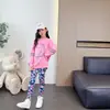 Calças cropped estilo coreano novas de outono e verão para crianças de 3 a 11 anos, coloridas estampadas, leggings para meninas, finas, para uso externo, transfronteiriças