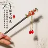 Grampo de Cabelo de Garça Voadora Estilo Antigo Grampo de Cabelo de Ébano Sintético Acessórios Hanfu Novo Estilo Chinês Grampo de Cabelo Cheongsam Joias Atacado para Mulheres
