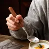 Mango de Madera Sólida de Nogal de Alta Calidad Cuchillo y Tenedor para Bistec de Acero Inoxidable 304 Cuchillo, Tenedor y Cuchara para Comida Occidental Postre Vajilla Doméstica Juego