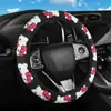 Cubierta de Volante de Coche Cartoon Elástica sin Anillo Interior Gato KT Universal para Todas las Estaciones